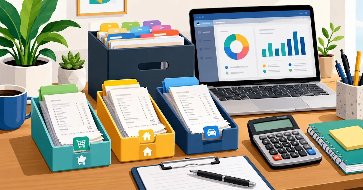 Receipt organizer system — digital and paper receipt organizing for freelancers and small businesses